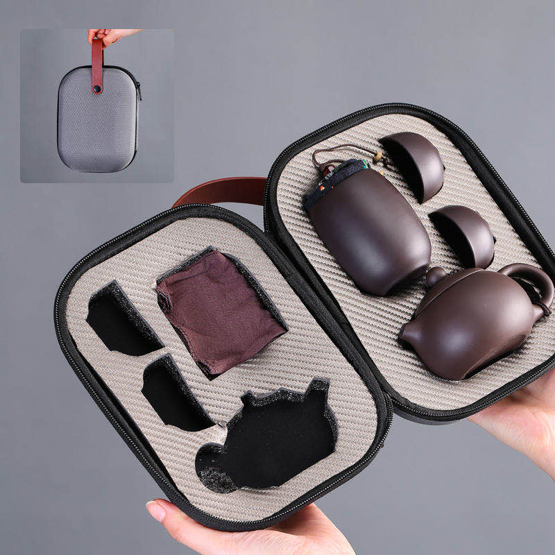 Excellent Travel Tea Set With Case Boccaro Ware (2 Teacups) 2 Travel Tea Set With Case Boccaro Ware (2 Teacups)